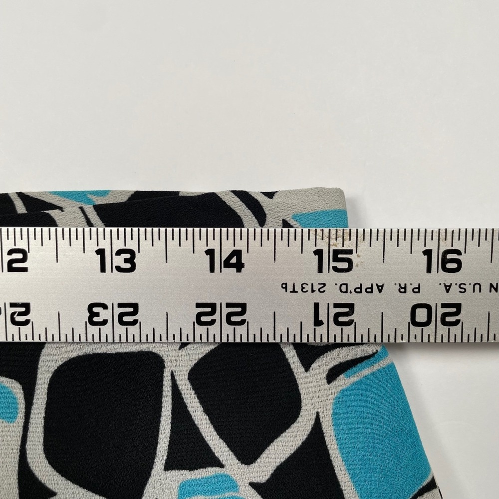 Christopher & Banks Size 4 Geometric Abstract‎ Print A-Line Skirt Blue Black - Picture 3 of 6